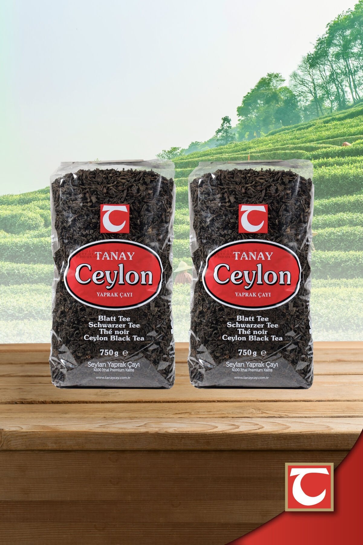 TANAY Ceylon İthal Sri Lanka Siyah Yaprak Seylan Çayı Kaçak Çay 750 gr 2 adet (1.500 gr)