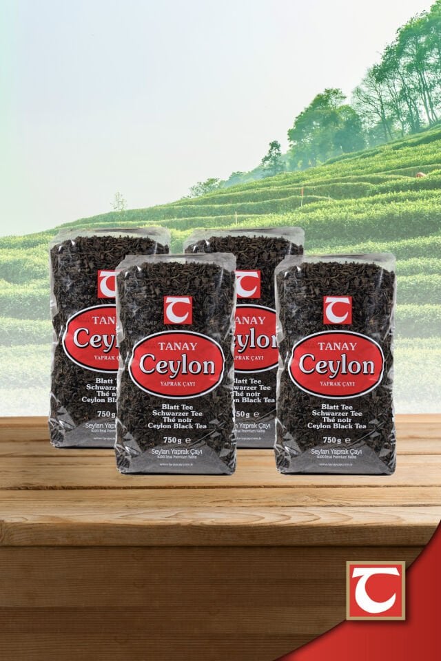 TANAY Ceylon İthal Sri Lanka Siyah Yaprak Seylan Çayı Kaçak Çay 750 gr 4 adet (3.000 gr)