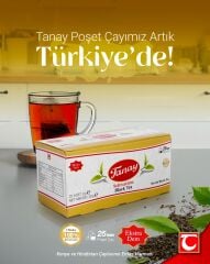 TANAY Süzen Bardak Poşet 2gr X 25 Li Sallama Siyah Çay 100% İthal Black Teabag