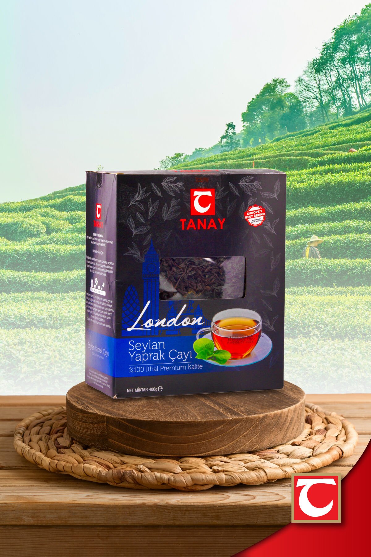 TANAY London İthal Yaprak Seylan Çayı Sri Lanka Kaçak çay 400 gr