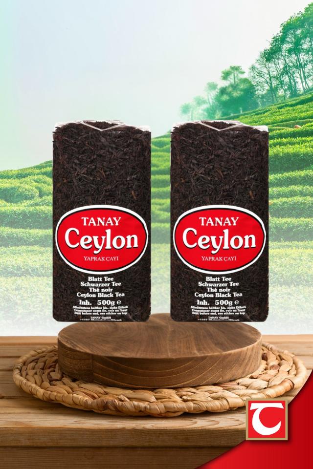 TANAY Ceylon İthal Sri Lanka Siyah Yaprak Seylan Çayı Kaçak Çay 500 gr X 2 adet