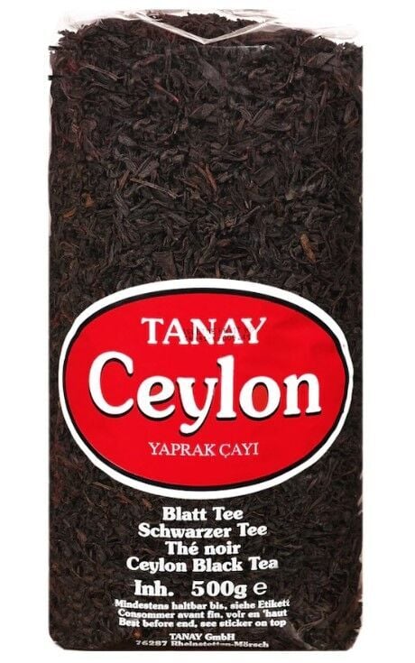 TANAY Ceylon İthal Sri Lanka Siyah Yaprak Seylan Çayı Kaçak Çay 500 gr X 2 adet