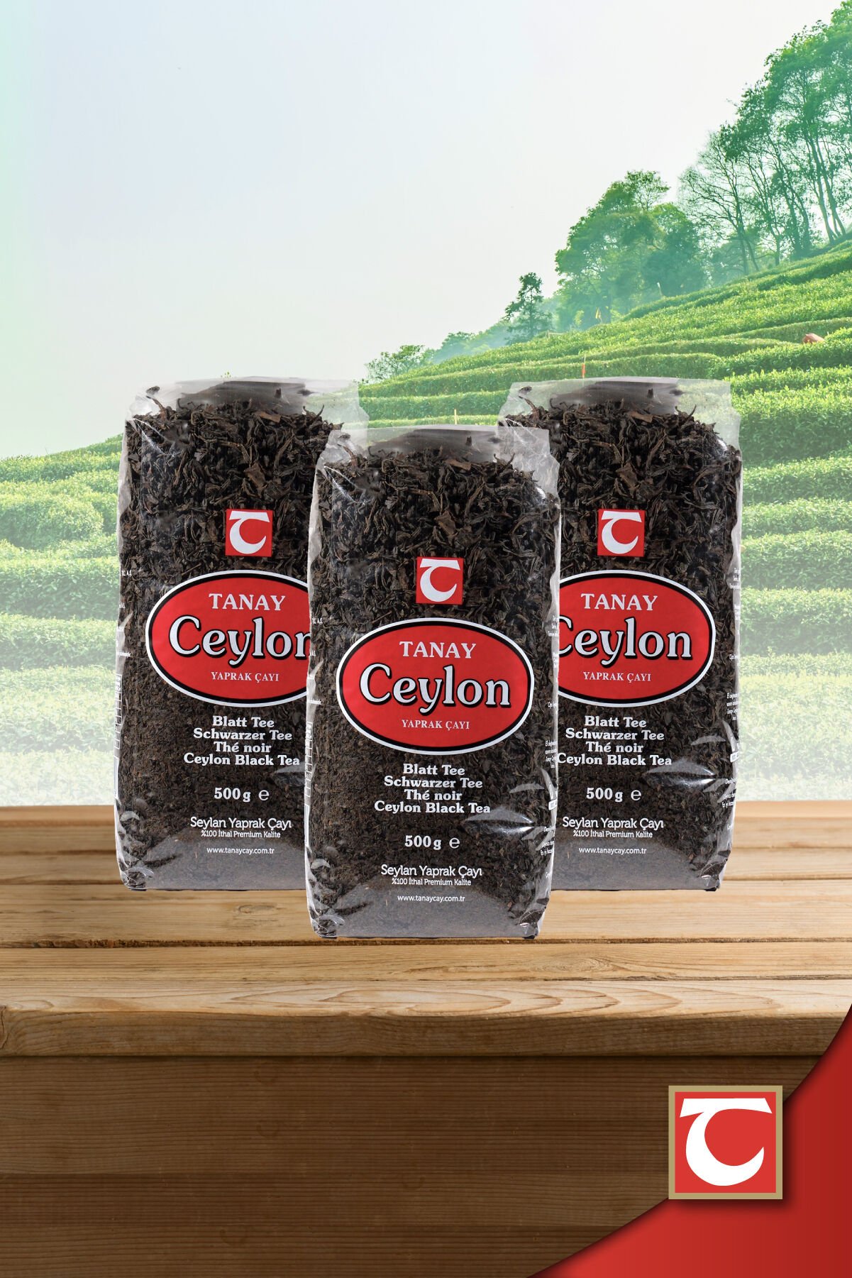 TANAY Ceylon İthal Sri Lanka Siyah Yaprak Seylan Çayı Kaçak Çay 500 gr X 3 adet