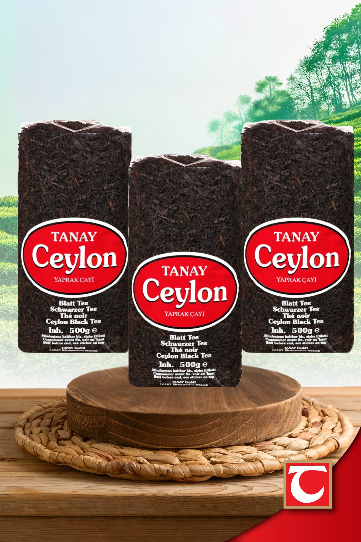 TANAY Ceylon İthal Sri Lanka Siyah Yaprak Seylan Çayı Kaçak Çay 500 gr X 3 adet