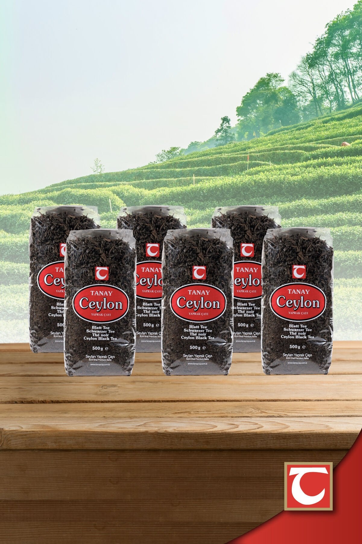 TANAY Ceylon İthal Sri Lanka Siyah Yaprak Seylan Çayı Kaçak Çay 500 gr X 6 adet