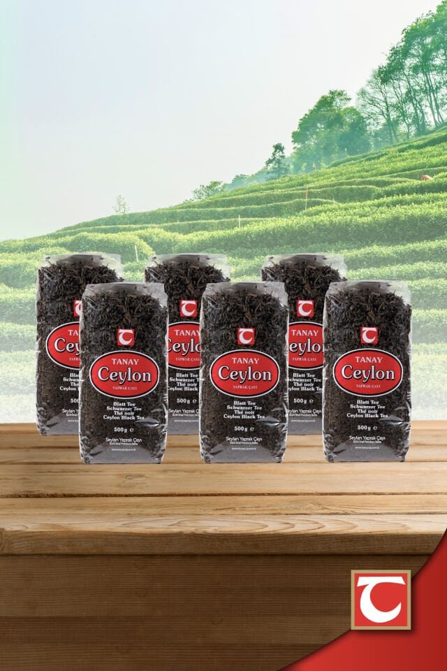 TANAY Ceylon İthal Sri Lanka Siyah Yaprak Seylan Çayı Kaçak Çay 500 gr X 6 adet