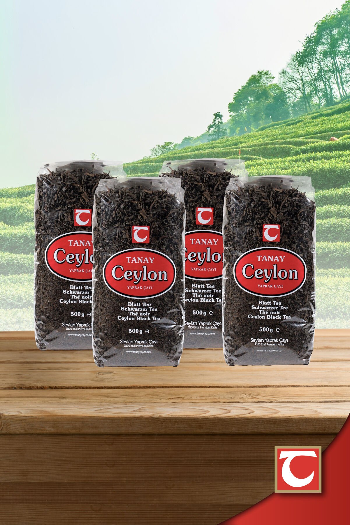 TANAY Ceylon İthal Sri Lanka Siyah Yaprak Seylan Çayı Kaçak Çay 500 gr X 4 adet